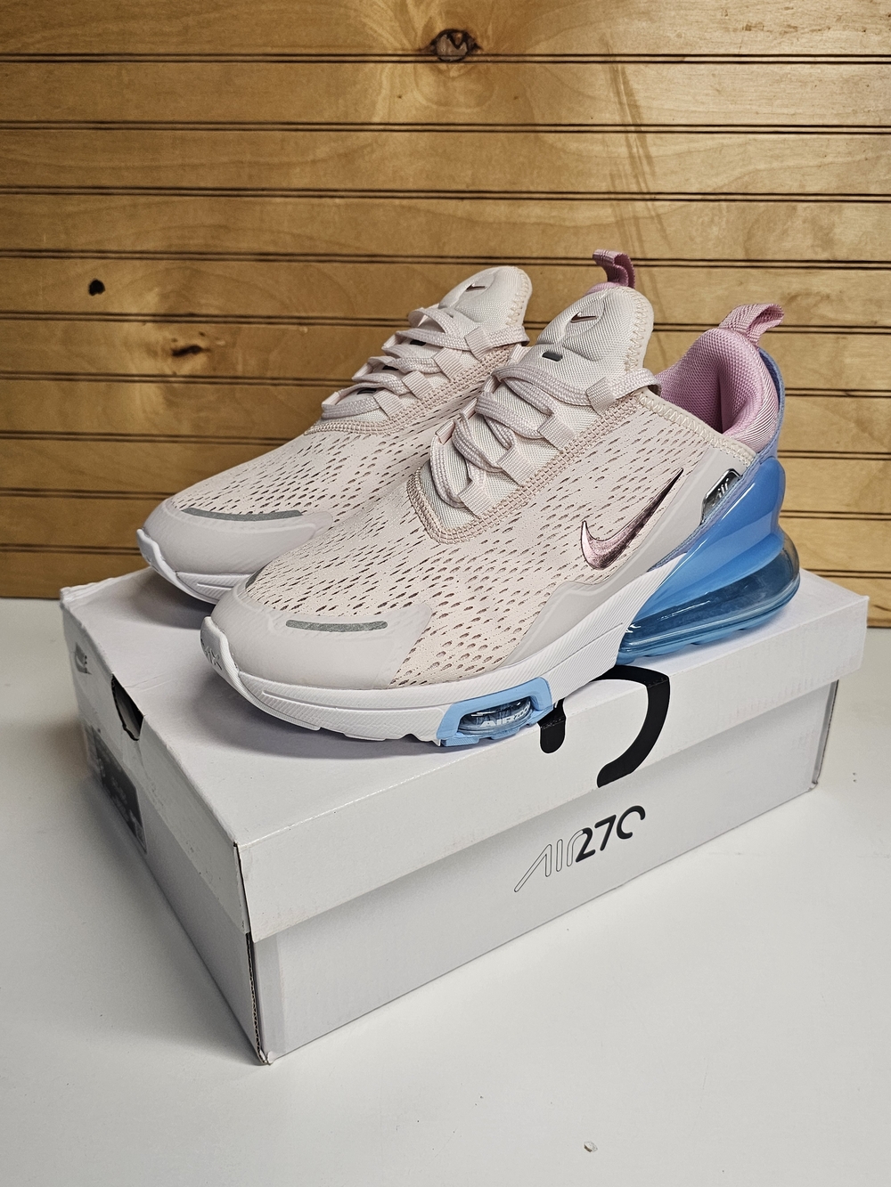 Nike Air Max 270 React Women's Sneakers - Light Pink/Blue